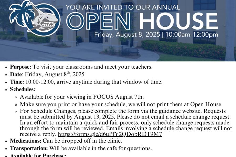 Open House | Friday, August 8th